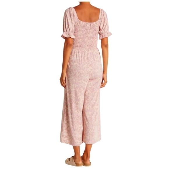 WAYF I Mauve Botanical I Smocked Bodice I Jumpsuit I Size: XS - Picture 2 of 13
